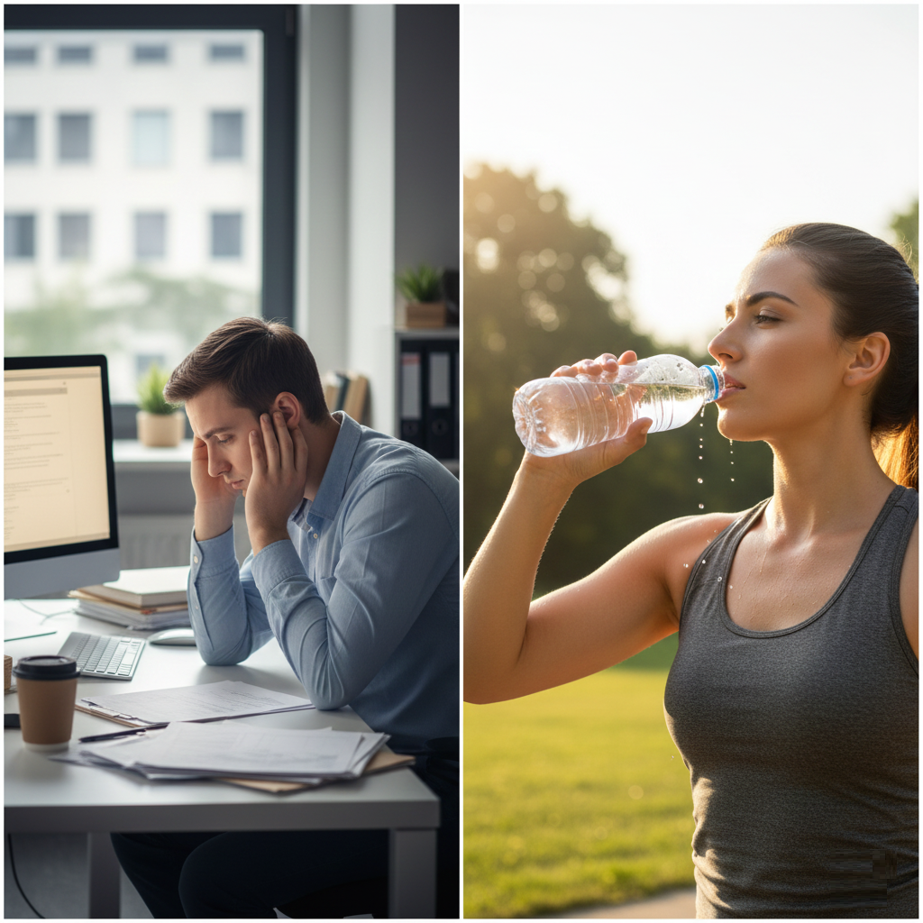 Water intake for sedentary and active lifestyles